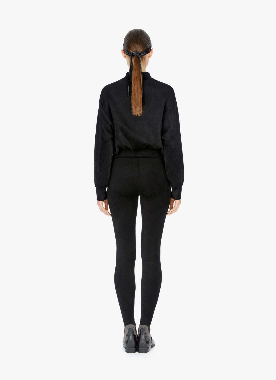 Cropped Zip-Front Sweater ALAÏA BLACK CROPPED ZIP-FRONT SWEATER